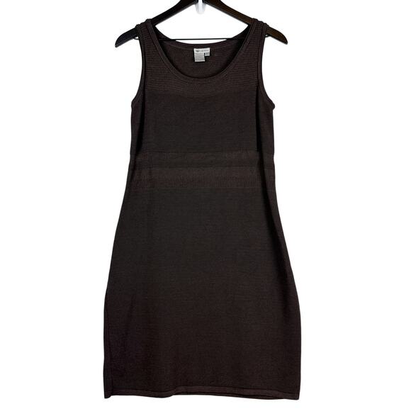 Worth Luxury Brown Knit Rayon Blend Tank Shift Dress - Size P XS - Picture 1 of 8